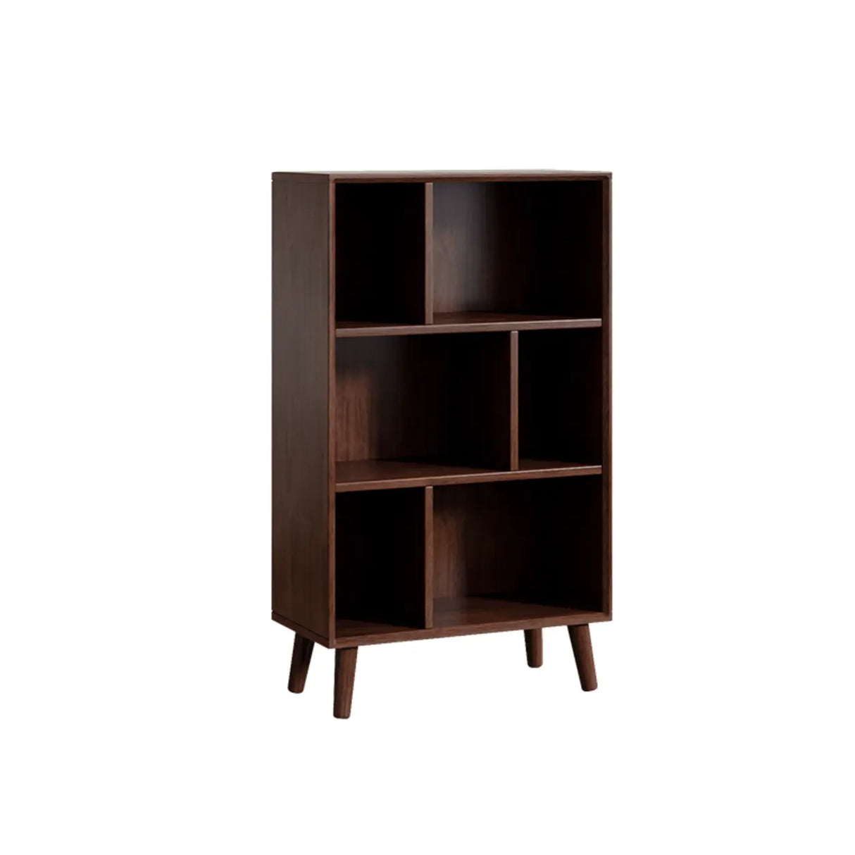Stylish Vertical Black Rubberwood Display Bookcase Image - 12