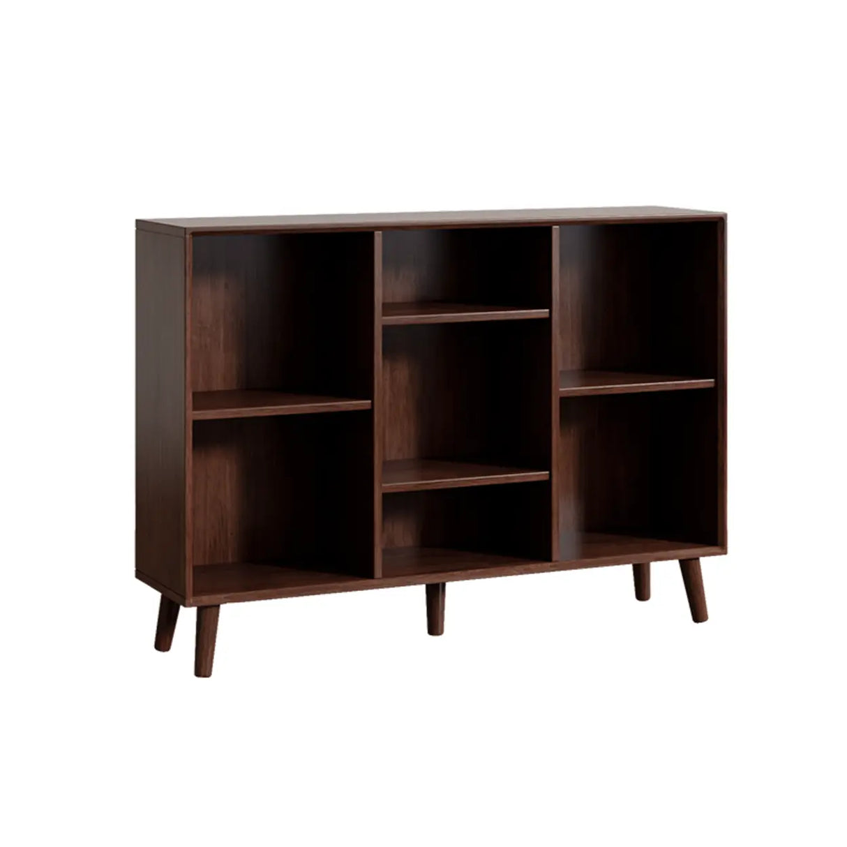Stylish Vertical Black Rubberwood Display Bookcase Image - 13