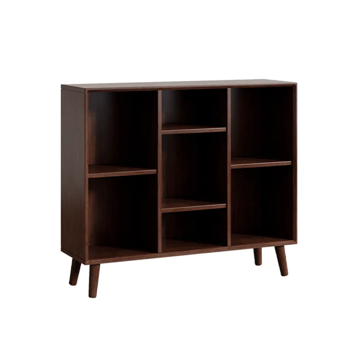 Stylish Vertical Black Rubberwood Display Bookcase Image - 15
