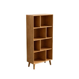 Stylish Vertical Black Rubberwood Display Bookcase Image - 16