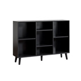 Stylish Vertical Black Rubberwood Display Bookcase Image - 3