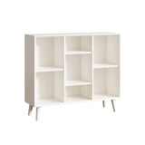 Stylish Vertical Black Rubberwood Display Bookcase Image - 23