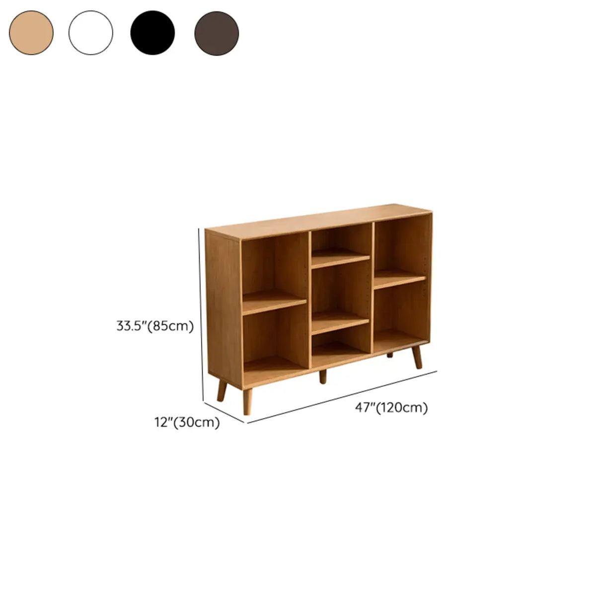 Stylish Vertical Black Rubberwood Display Bookcase Image - 25