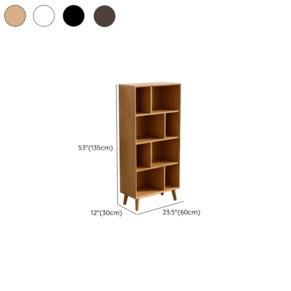 Stylish Vertical Black Rubberwood Display Bookcase Image - 27