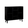 Stylish Vertical Black Rubberwood Display Bookcase Image - 2