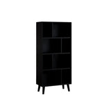 Stylish Vertical Black Rubberwood Display Bookcase Image - 7