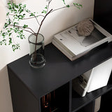 Stylish Vertical Black Rubberwood Display Bookcase Image - 8