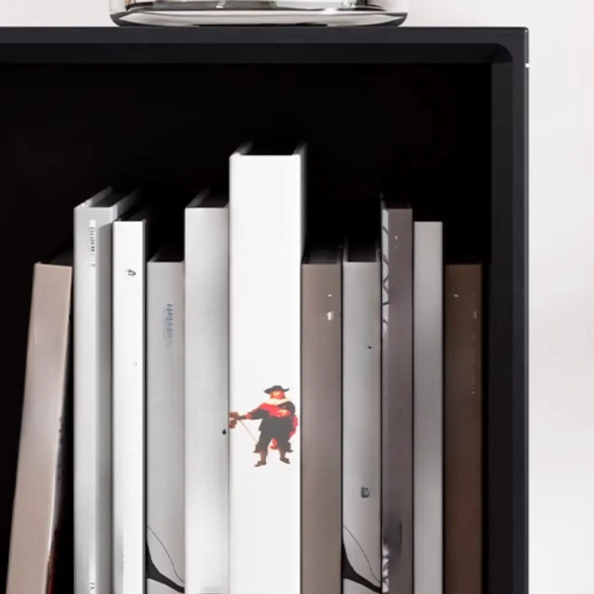 Stylish Vertical Black Rubberwood Display Bookcase Image - 9