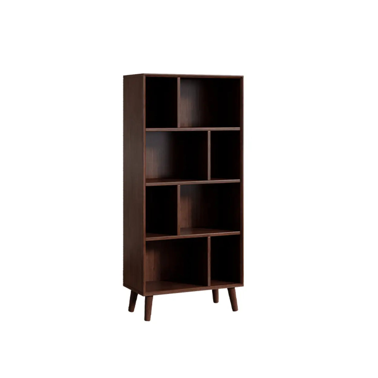 Stylish Vertical Black Rubberwood Display Bookcase Image - 10