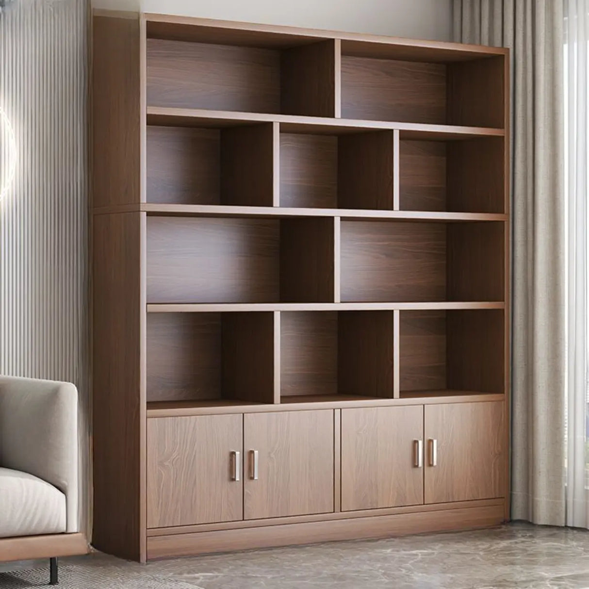 Stylish Vertical Rectangular Wood Bookcases Medium Image - 11