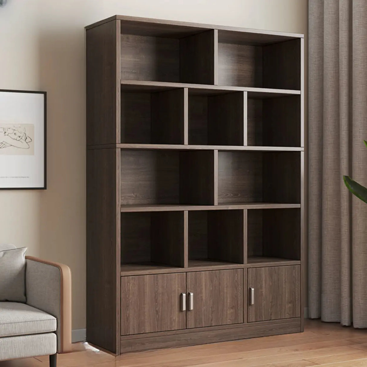 Stylish Vertical Rectangular Wood Bookcases Medium Image - 12