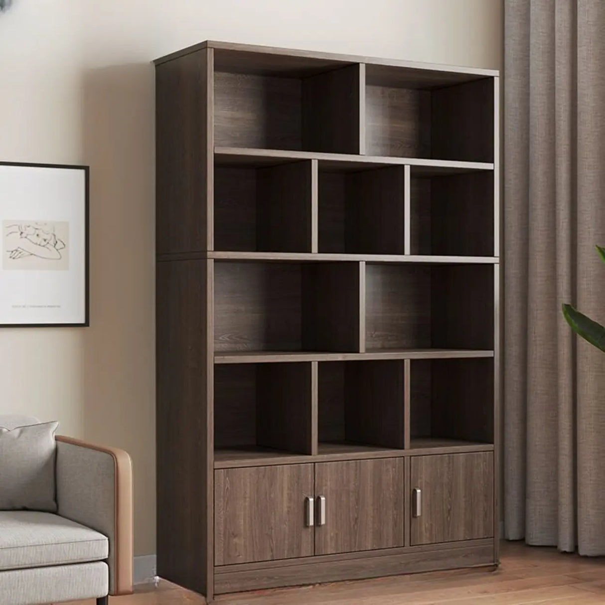 Stylish Vertical Rectangular Wood Bookcases Medium Image - 13