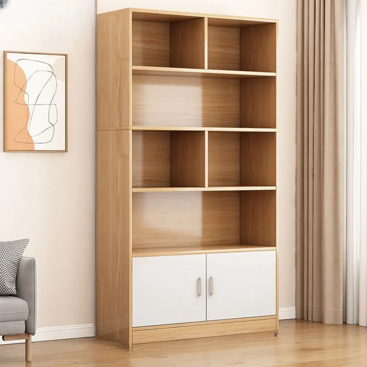 Stylish Vertical Rectangular Wood Bookcases Medium Image - 14