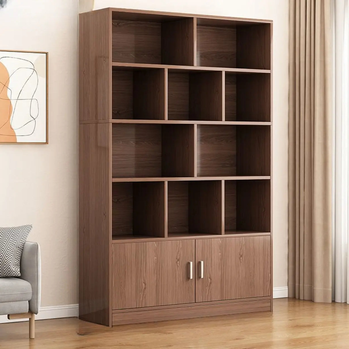 Stylish Vertical Rectangular Wood Bookcases Medium Image - 15