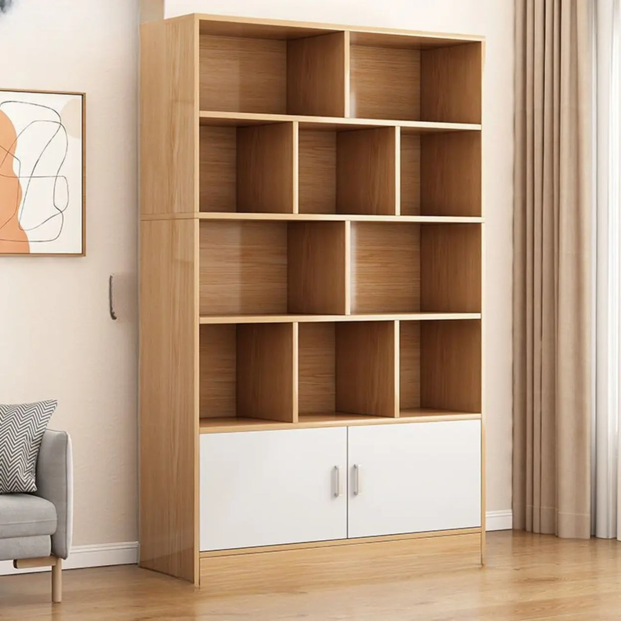 Stylish Vertical Rectangular Wood Bookcases Medium Image - 16