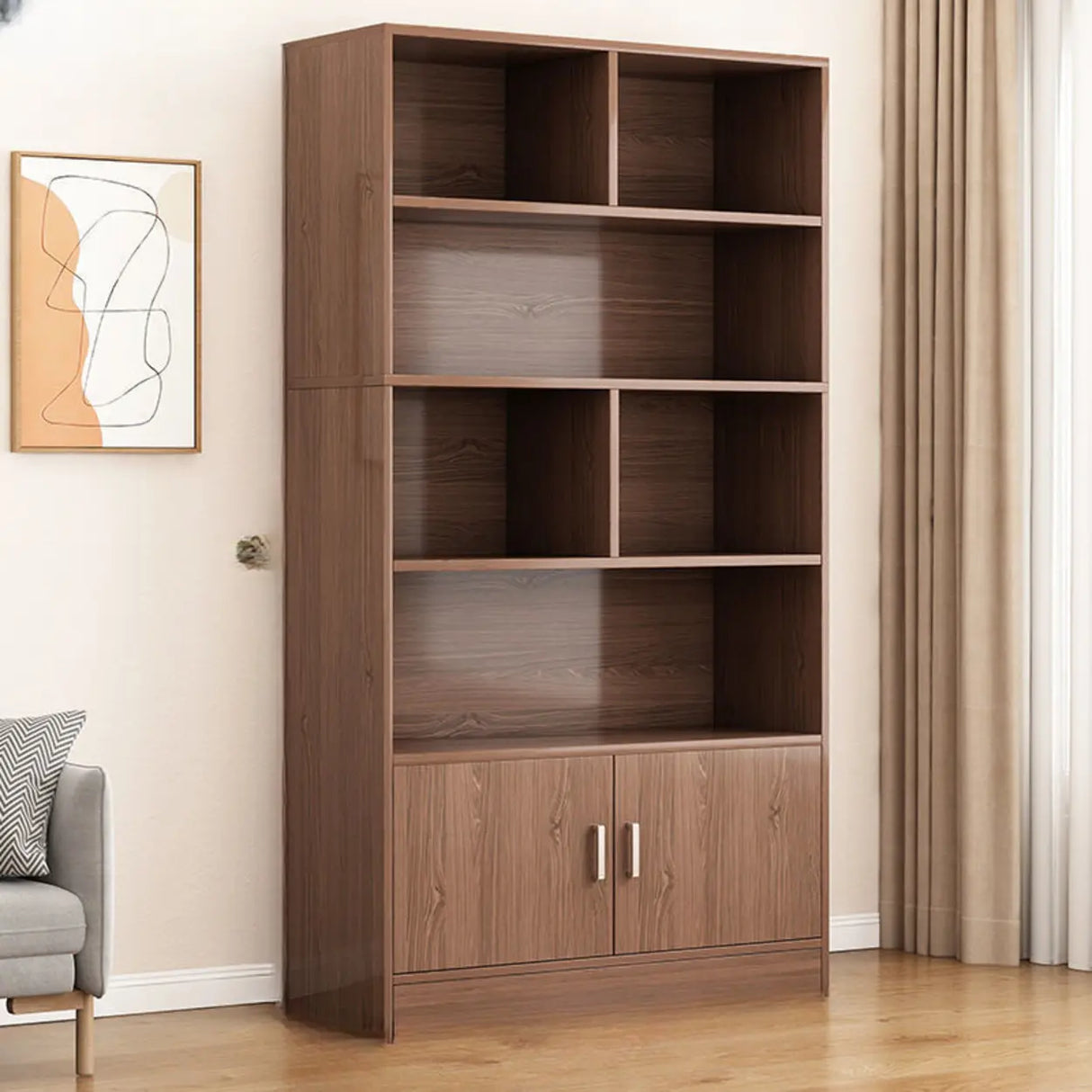 Stylish Vertical Rectangular Wood Bookcases Medium Image - 17