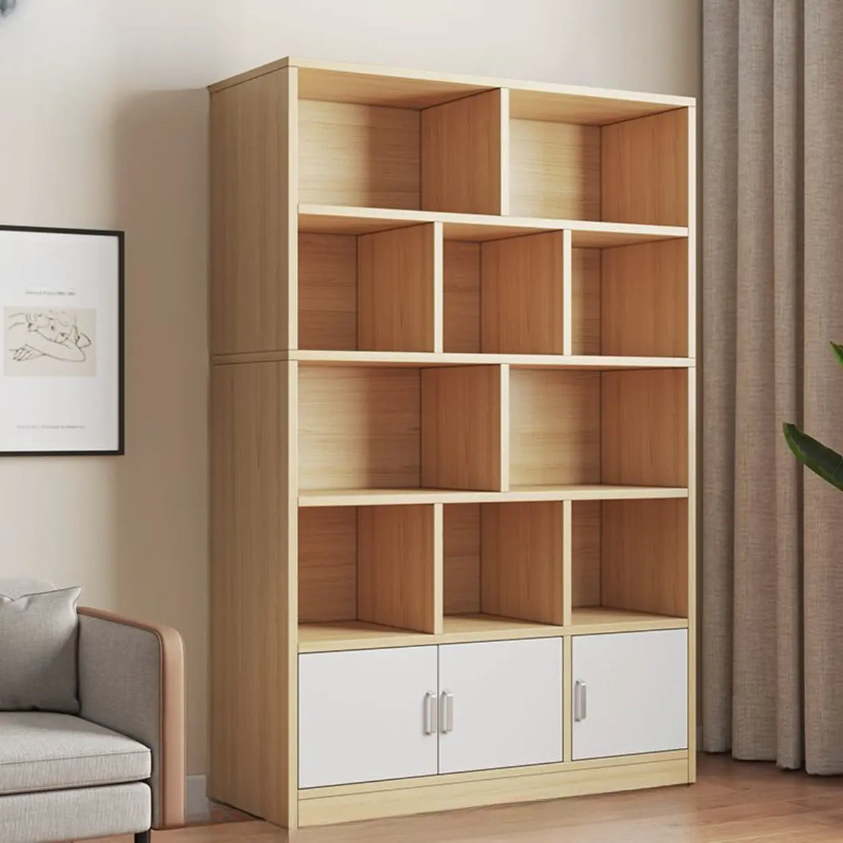 Stylish Vertical Rectangular Wood Bookcases Medium Image - 18