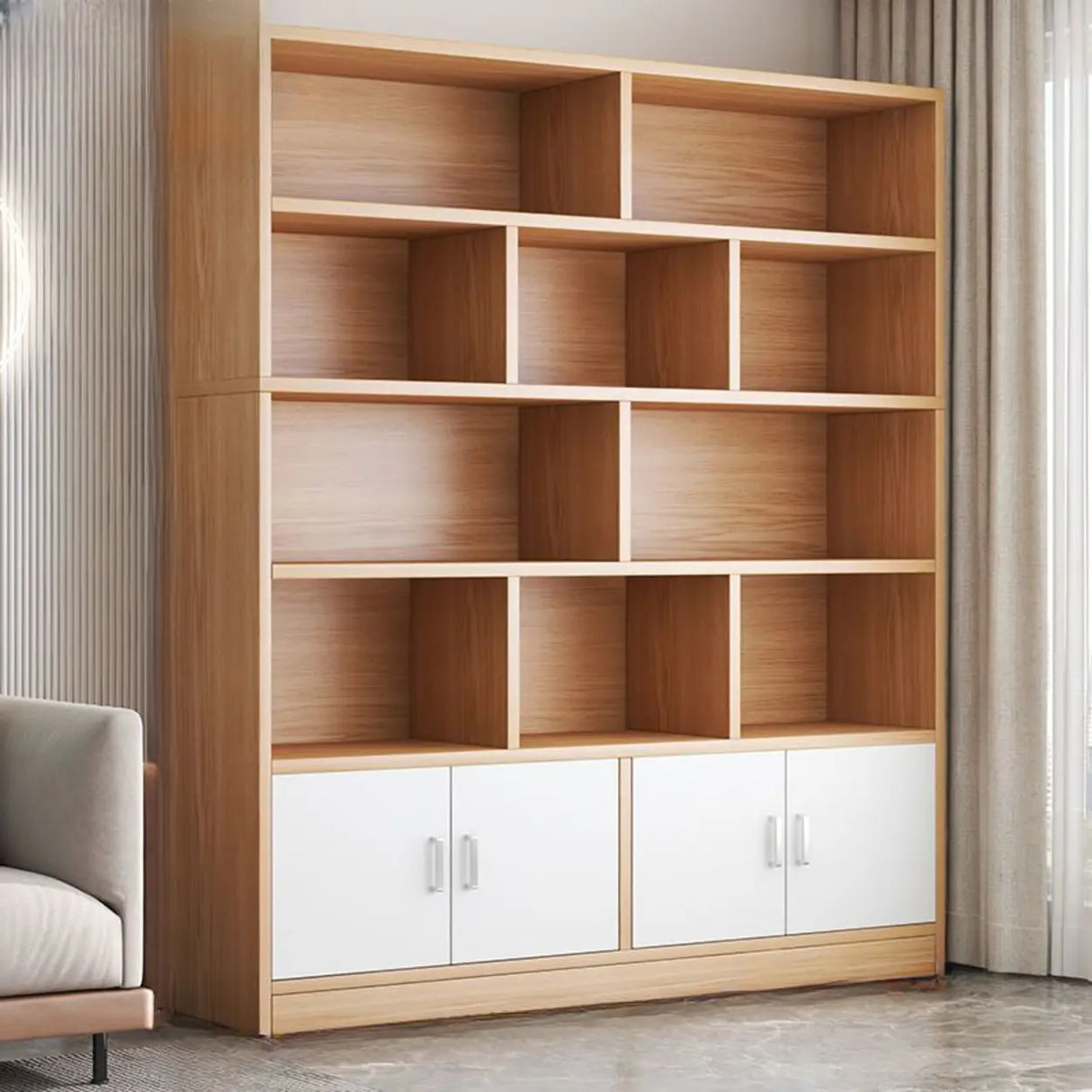 Stylish Vertical Rectangular Wood Bookcases Medium Image - 19