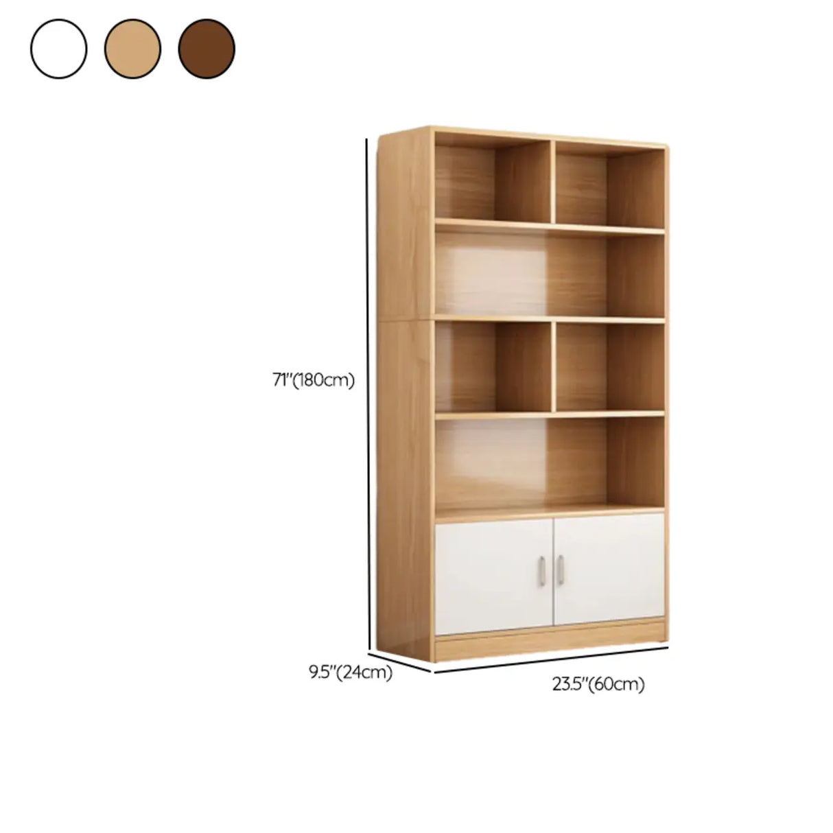 Stylish Vertical Rectangular Wood Bookcases Medium 