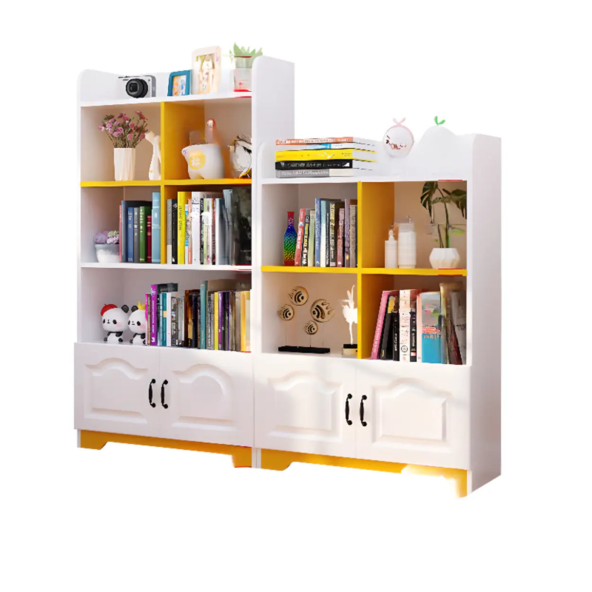 Stylish Vertical Rectangular Wooden Standard Bookcase Image - 10