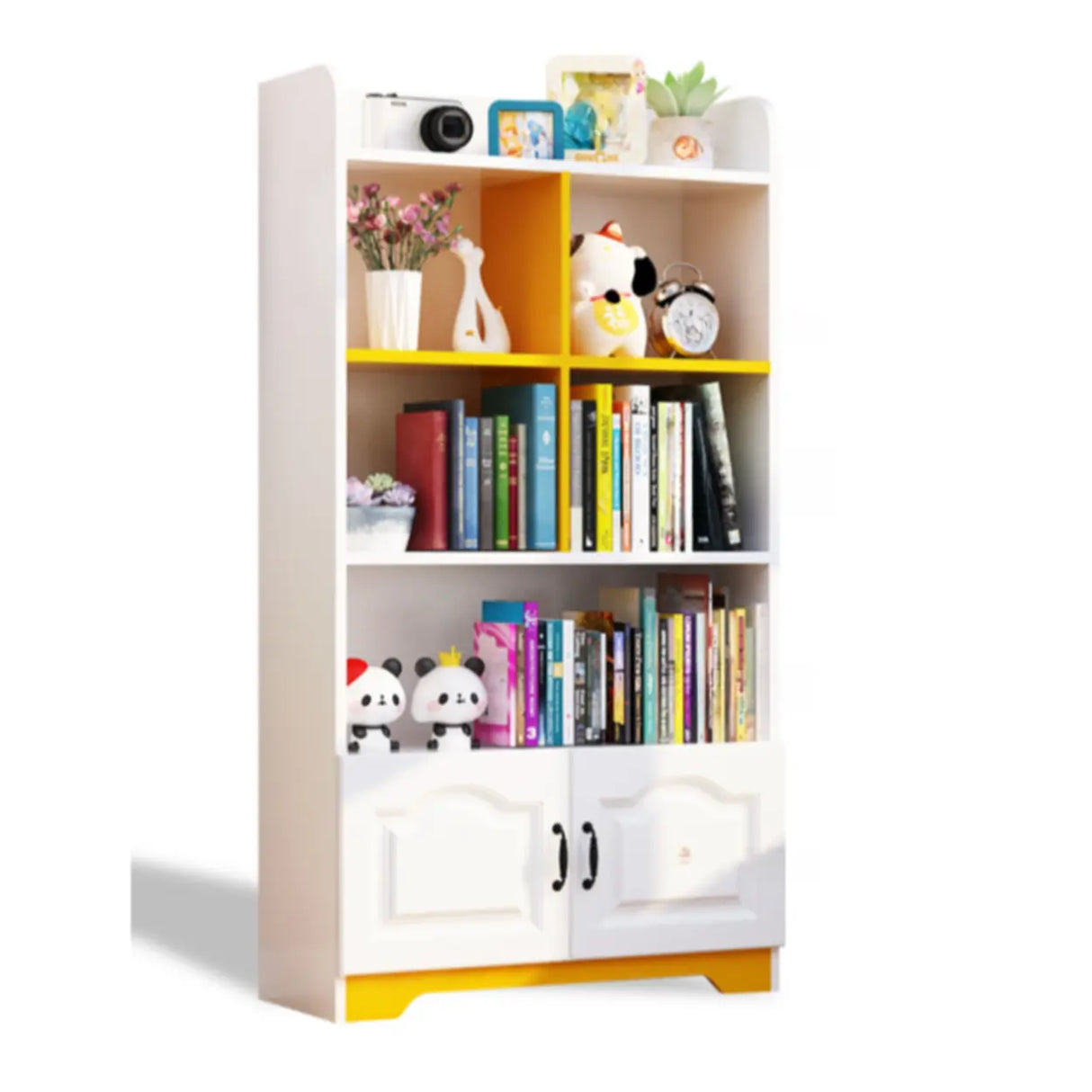 Stylish Vertical Rectangular Wooden Standard Bookcase Image - 11