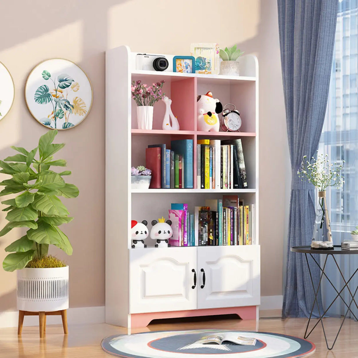 Stylish Vertical Rectangular Wooden Standard Bookcase Image - 15