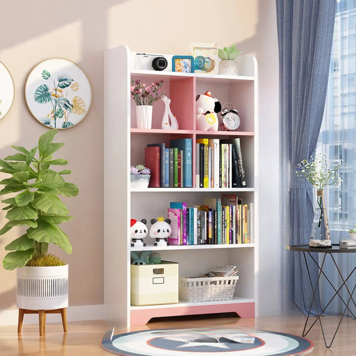Stylish Vertical Rectangular Wooden Standard Bookcase Image - 16