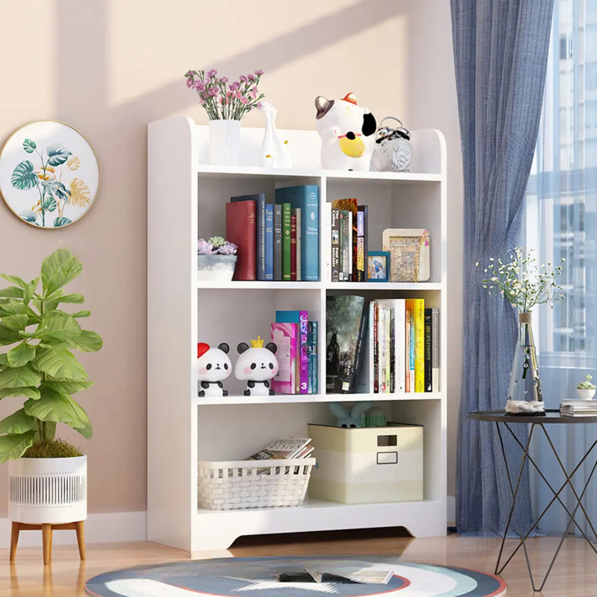 Stylish Vertical Rectangular Wooden Standard Bookcase Image - 22