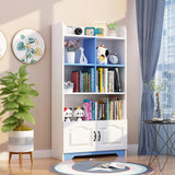 Stylish Vertical Rectangular Wooden Standard Bookcase Image - 23