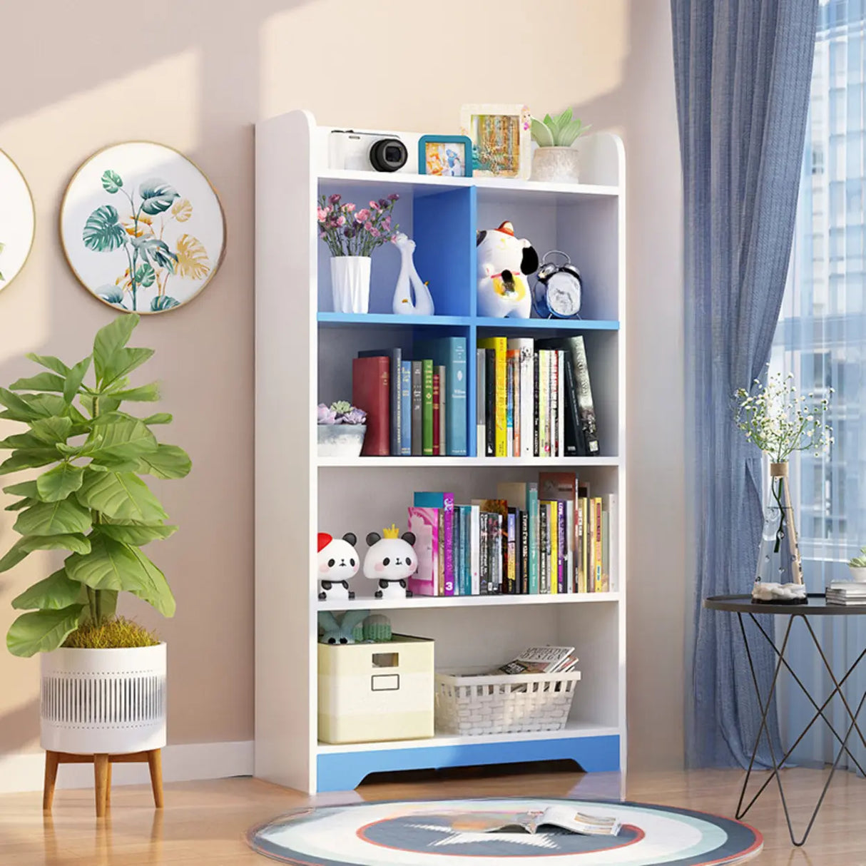 Stylish Vertical Rectangular Wooden Standard Bookcase Image - 24