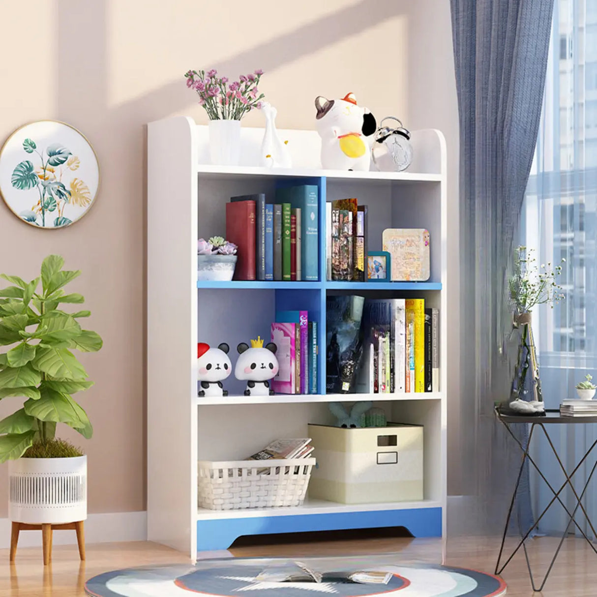 Stylish Vertical Rectangular Wooden Standard Bookcase Image - 26