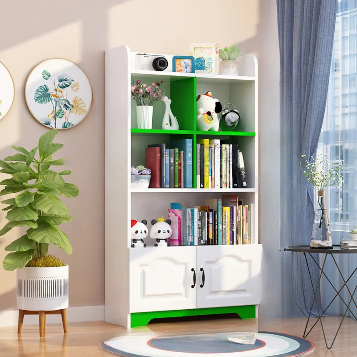 Stylish Vertical Rectangular Wooden Standard Bookcase Image - 27