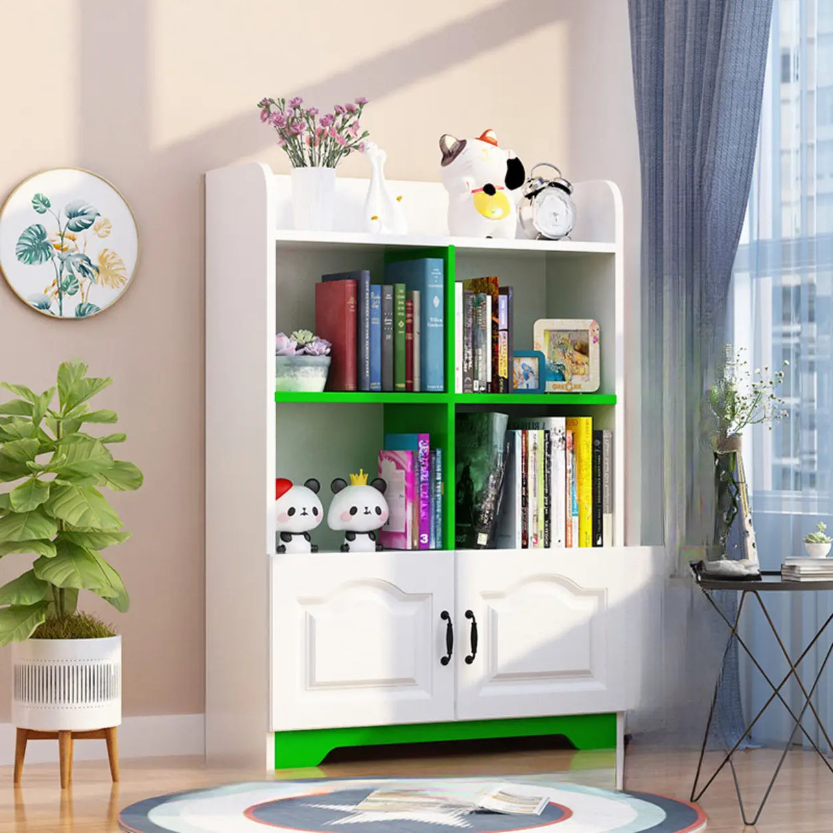 Stylish Vertical Rectangular Wooden Standard Bookcase Image - 29