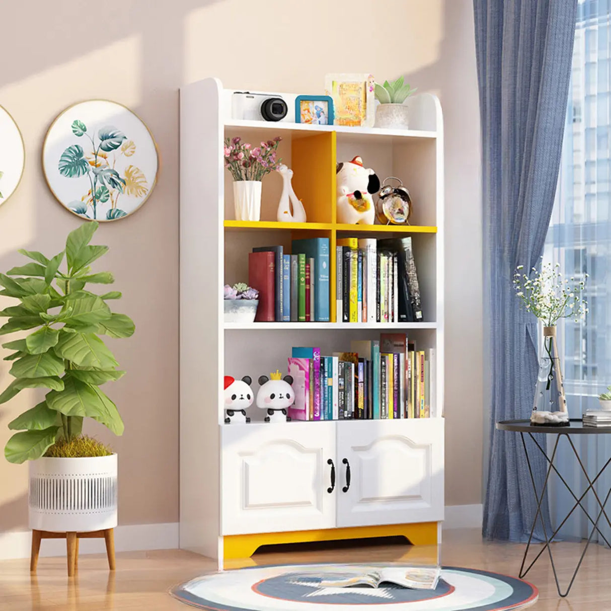 Stylish Vertical Rectangular Wooden Standard Bookcase Image - 31