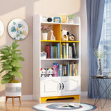Stylish Vertical Rectangular Wooden Standard Bookcase Image - 31