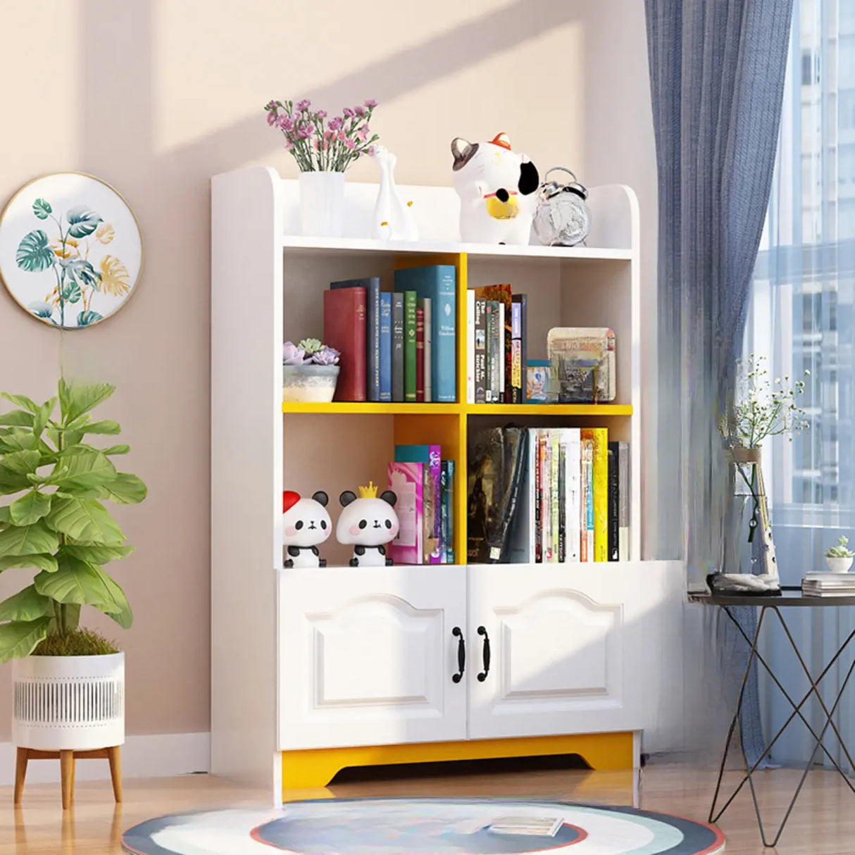 Stylish Vertical Rectangular Wooden Standard Bookcase Image - 33