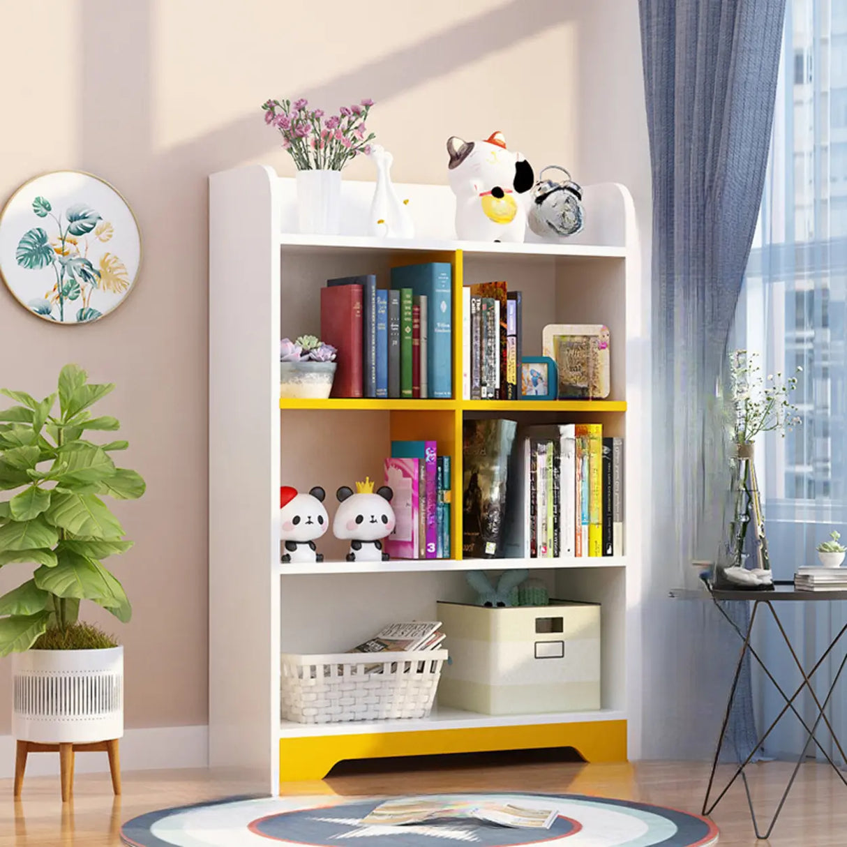 Stylish Vertical Rectangular Wooden Standard Bookcase Image - 34