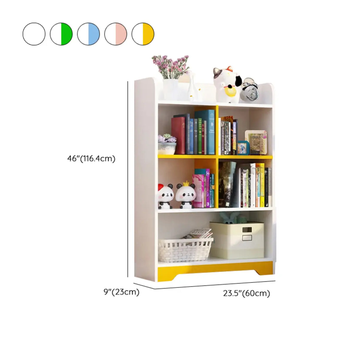 Stylish Vertical Rectangular Wooden Standard Bookcase 