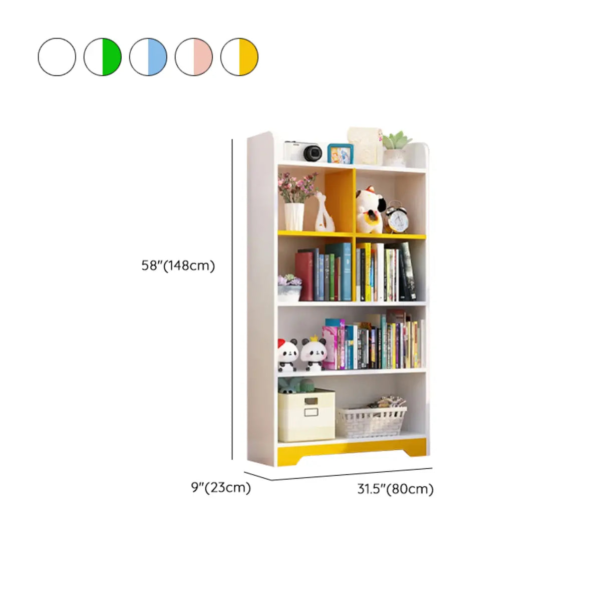 Stylish Vertical Rectangular Wooden Standard Bookcase Image - 36