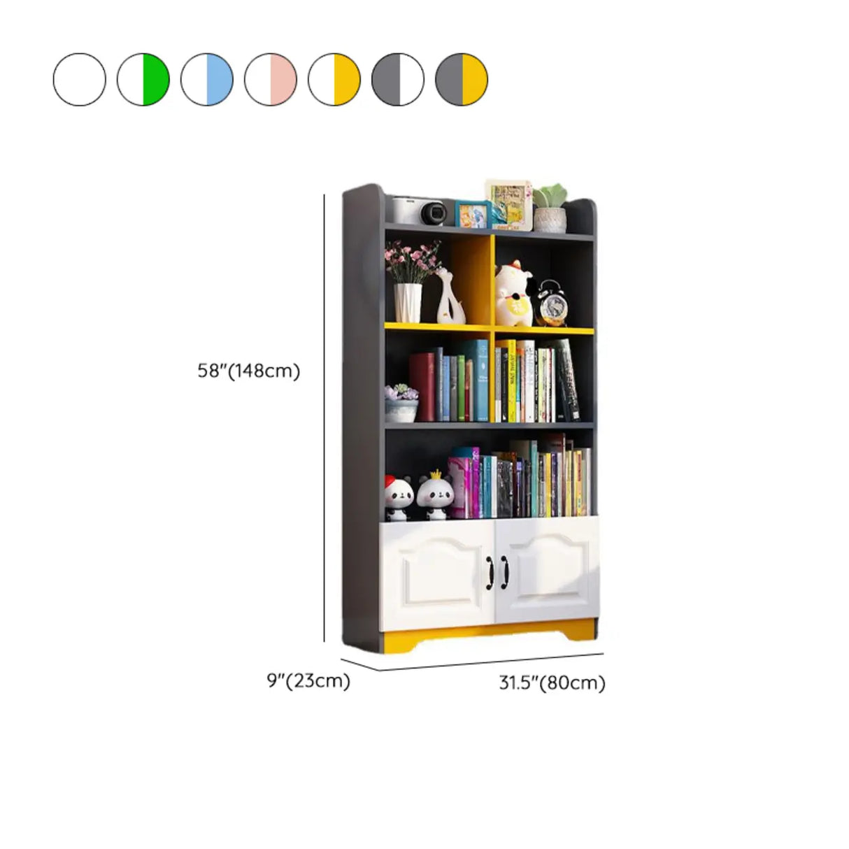 Stylish Vertical Rectangular Wooden Standard Bookcase Image - 38