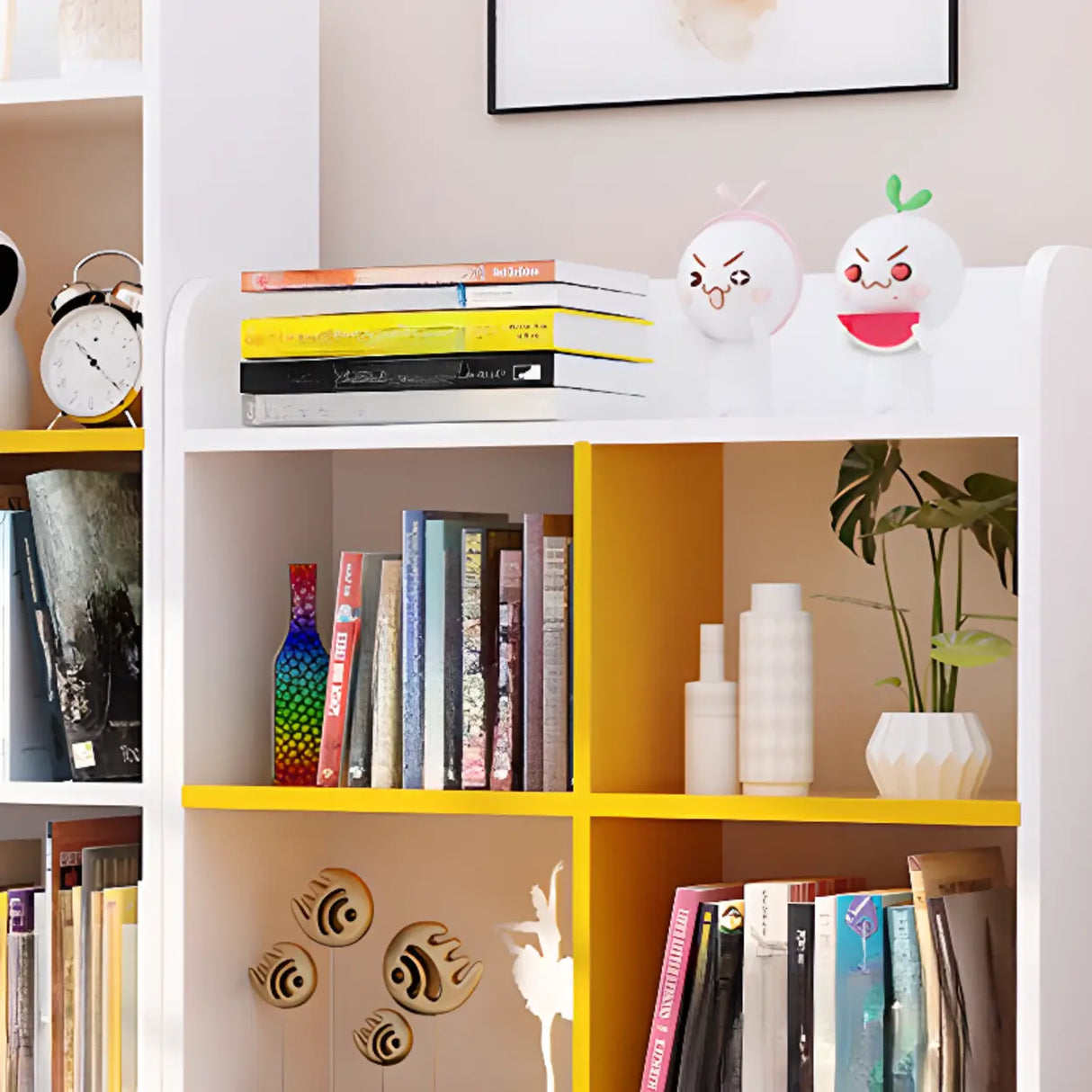 Stylish Vertical Rectangular Wooden Standard Bookcase Image - 8