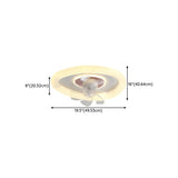 Stylish White Cloud Dimmable Ceiling Fan with Light #size