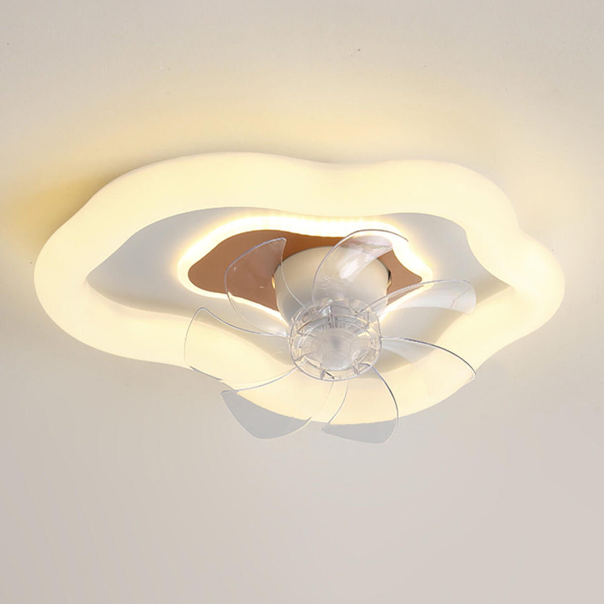 Stylish White Cloud Dimmable Ceiling Fan with Light Image - 8
