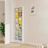 Stylish White Finish Vertical Steel Open Bookshelf Image - 15