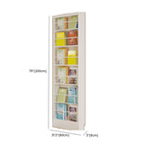 Stylish White Finish Vertical Steel Open Bookshelf Image - 43