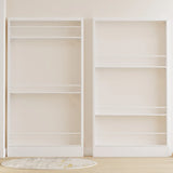Stylish White Finish Vertical Steel Open Bookshelf Image - 5