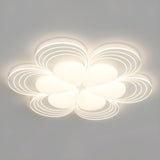 Stylish White Flower Dimmable Flush Mount Ceiling Light Image - 4
