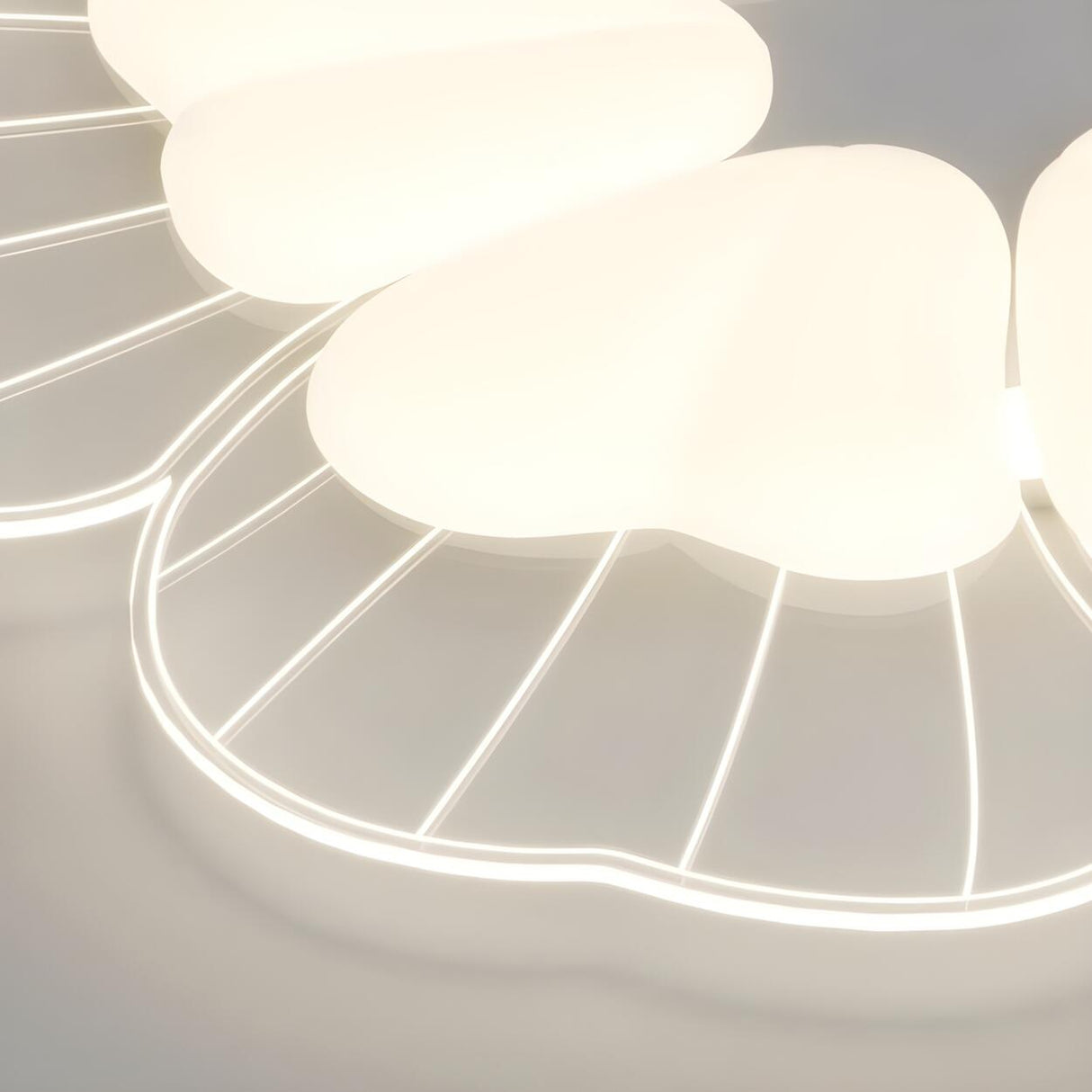 Stylish White Flower Dimmable Flush Mount Ceiling Light Image - 8