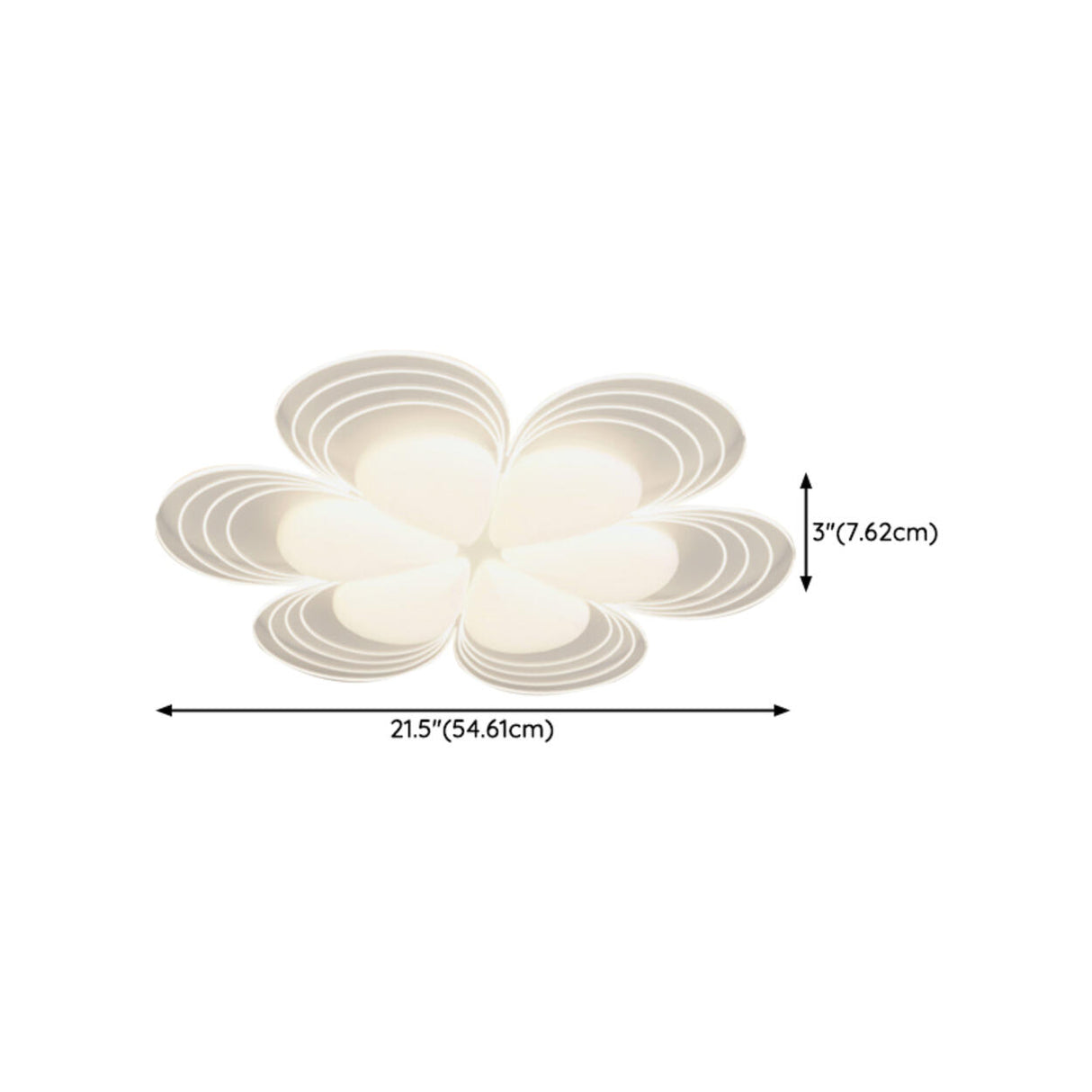 Stylish White Flower Dimmable Flush Mount Ceiling Light 