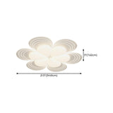Stylish White Flower Dimmable Flush Mount Ceiling Light #size